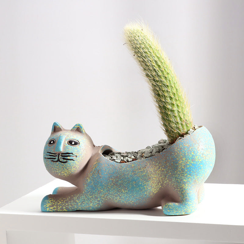 Cat Ceramic Pot