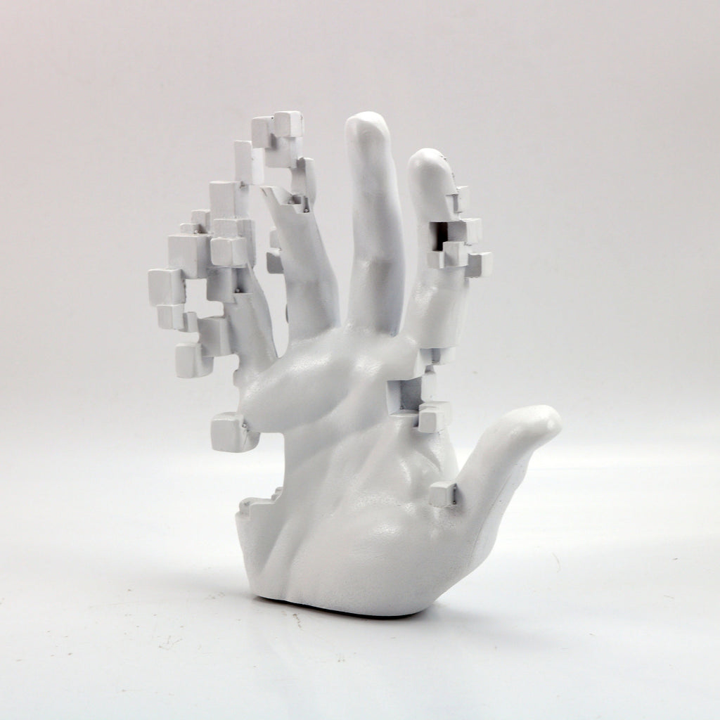 Modern Minimalist White Resin Hand Sculpture Decor