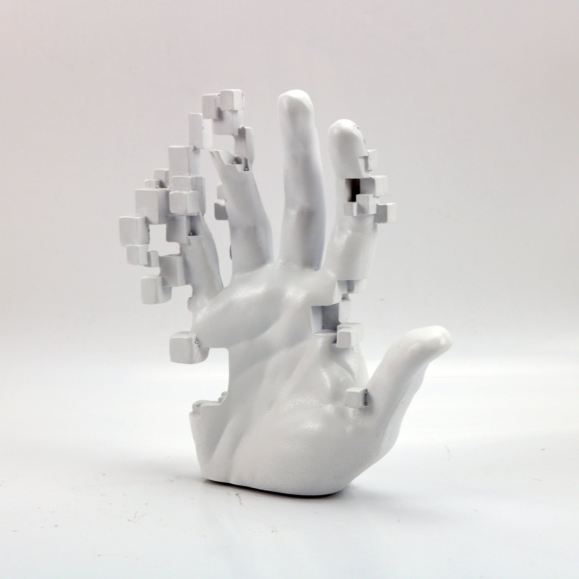 Modern Minimalist White Resin Hand Sculpture Decor