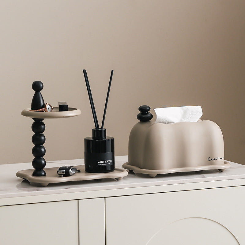 Modern Double-Layer Key Holder Tray for Home Decor