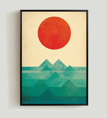 Nordic Modern Abstract Sunrise Poster for Living Room