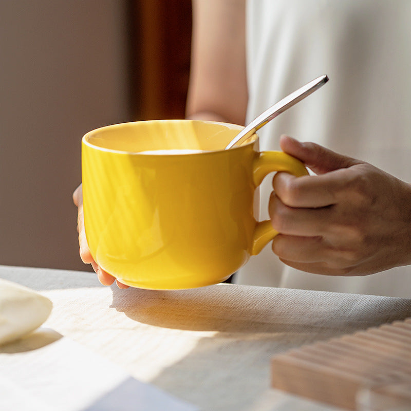 Microwaveable Ceramic Oatmeal Mug