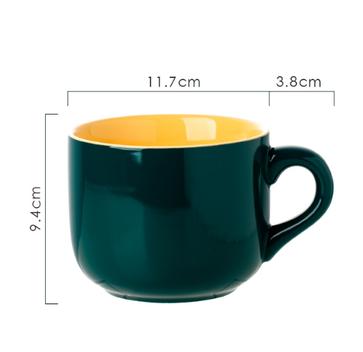 Microwaveable Ceramic Oatmeal Mug