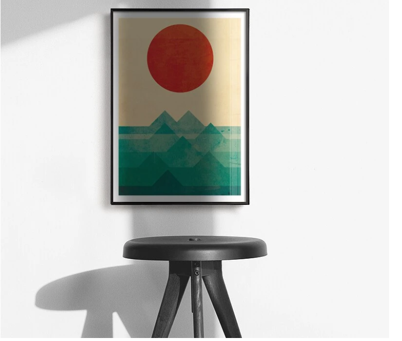 Nordic Modern Abstract Sunrise Poster for Living Room