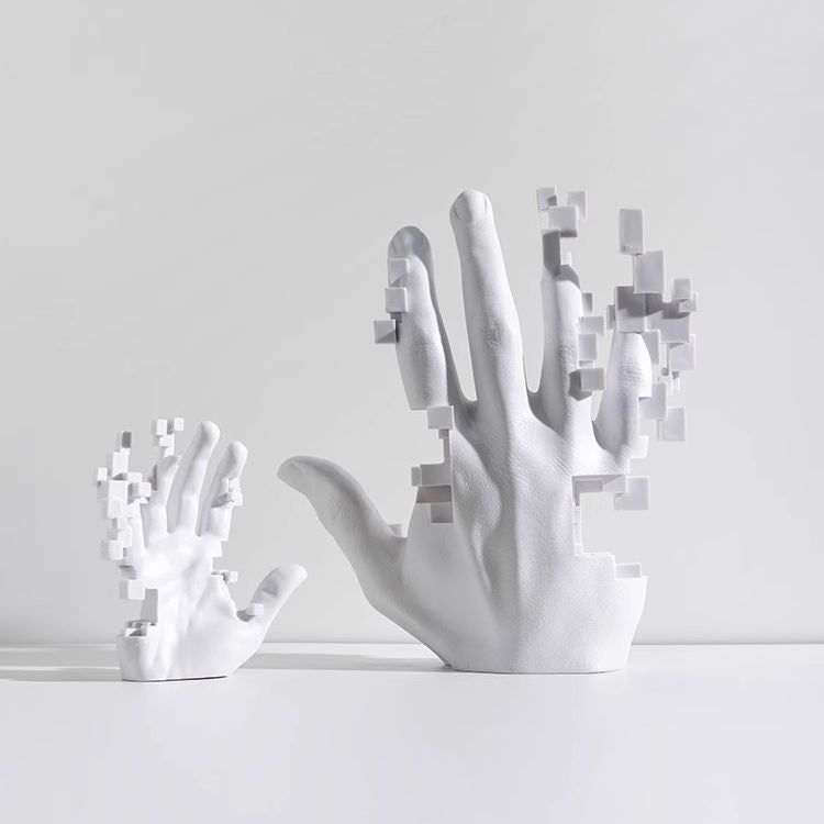 Modern Minimalist White Resin Hand Sculpture Decor