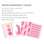 4pcs Aesthetic Hot Pink Wall Art for Teen Girls Room