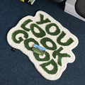 Modern Letter Flocking Polyester Home Carpet, 620x800mm