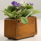 Creative Retro Radio Flower Pot Resin Craft Decor