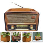 Creative Retro Radio Flower Pot Resin Craft Decor