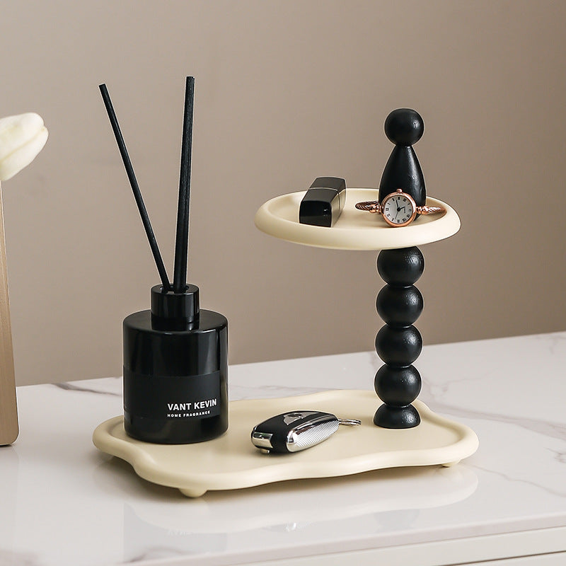 Modern Double-Layer Key Holder Tray for Home Decor