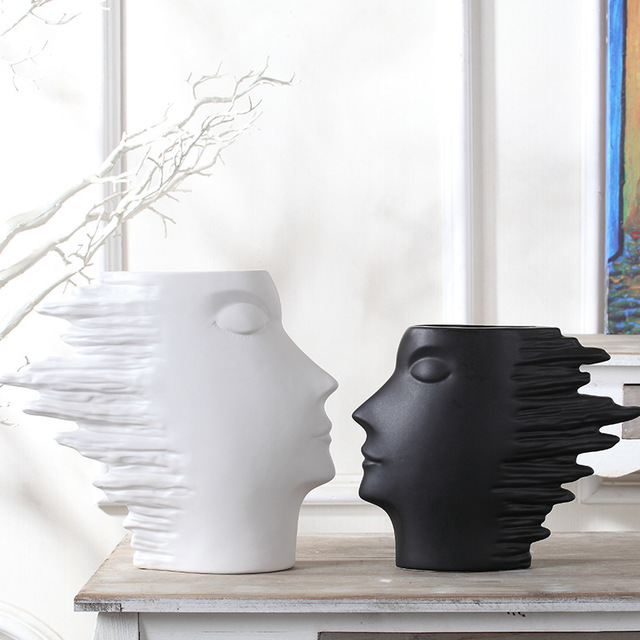 Nordic Abstract Face Vase