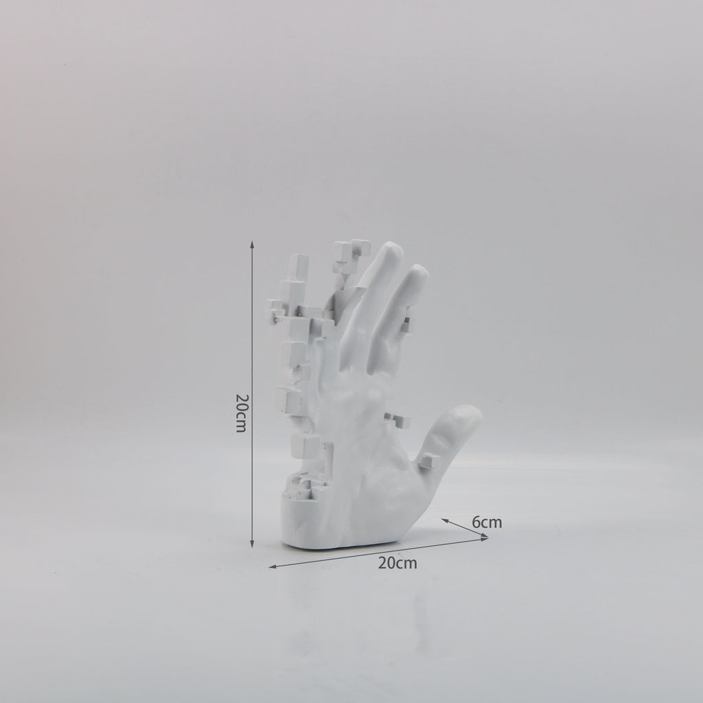 Modern Minimalist White Resin Hand Sculpture Decor