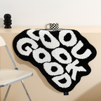 Modern Letter Flocking Polyester Home Carpet, 620x800mm