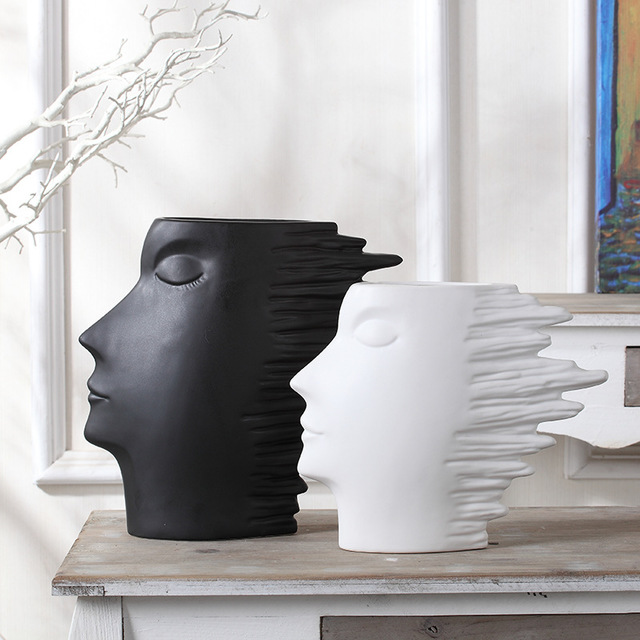 Nordic Abstract Face Vase