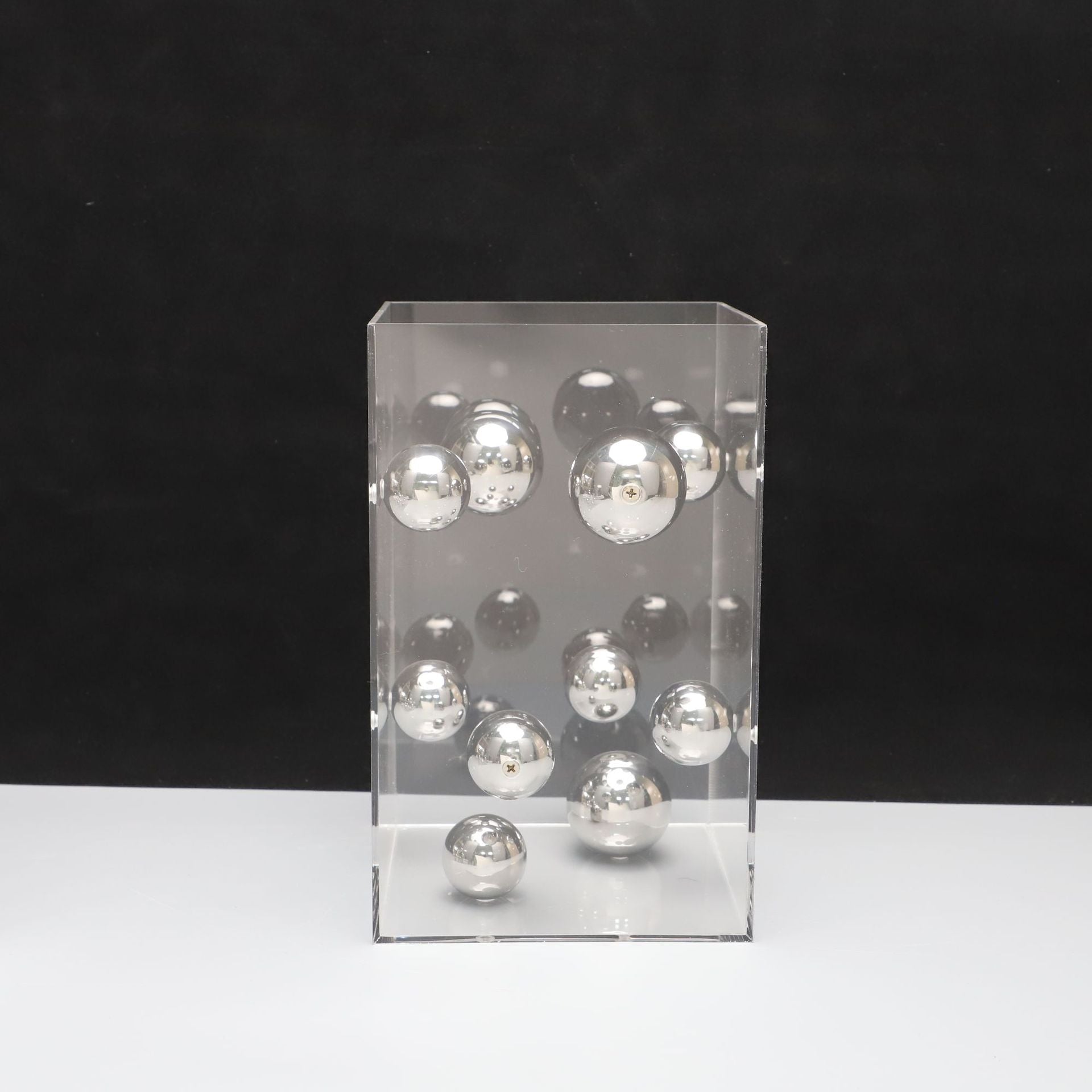 Modern Minimalist Square Acrylic Ball Decor Piece