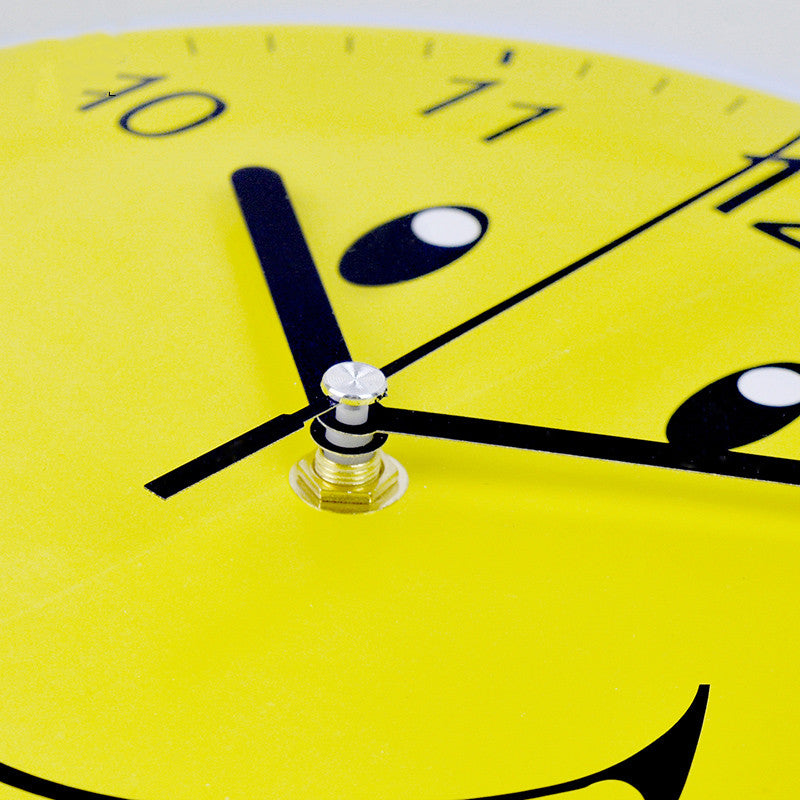 Modern Yellow Cartoon Wall Clock for Kids' Room