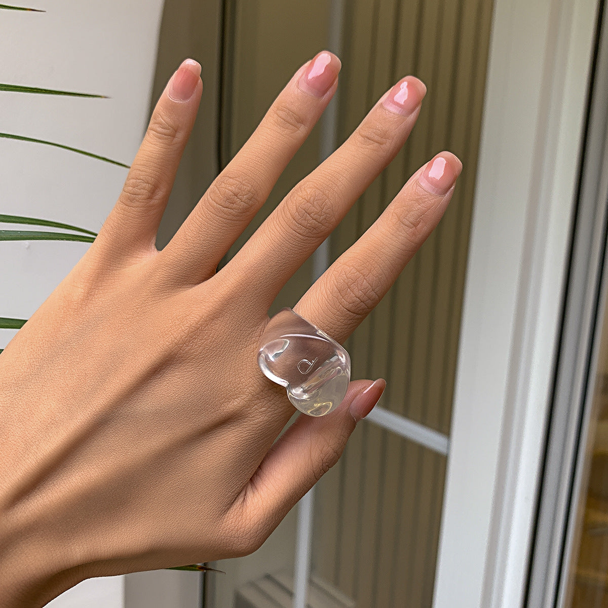 Minimalist Candy Color Heart Shaped Ring