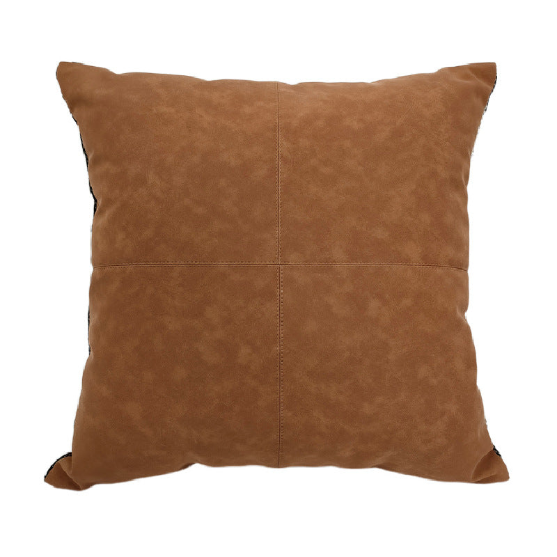 Modern Retro Striped PU Cushion Cover for Sofa/Bedroom