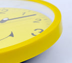 Modern Yellow Cartoon Wall Clock for Kids' Room