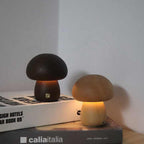 Wooden Mushroom LED Night Light - Rechargeable & Portable
