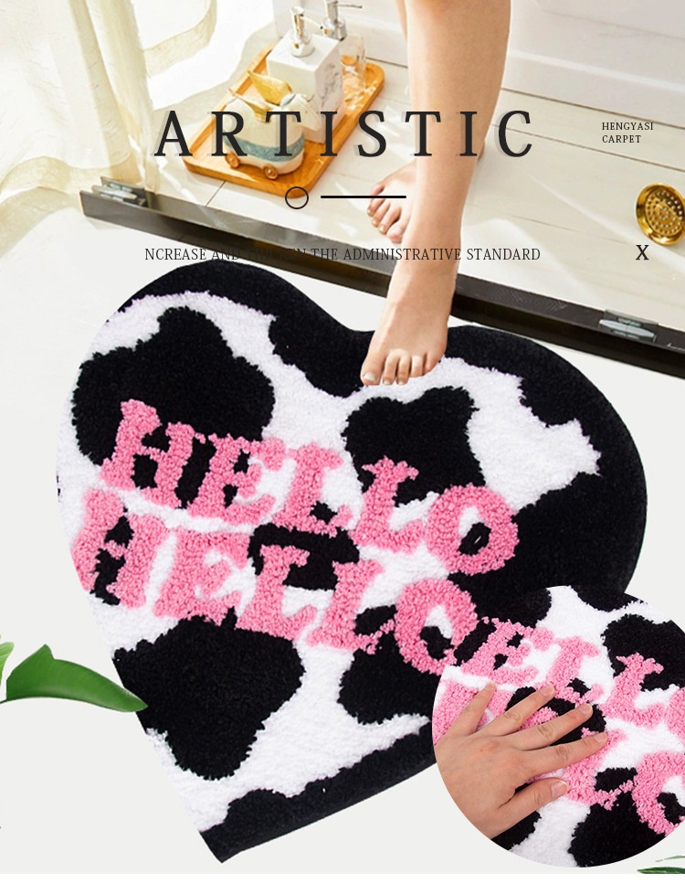 Modern Heart-Shaped Absorbent Non-Slip Floor Mat