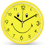 Modern Yellow Cartoon Wall Clock for Kids' Room