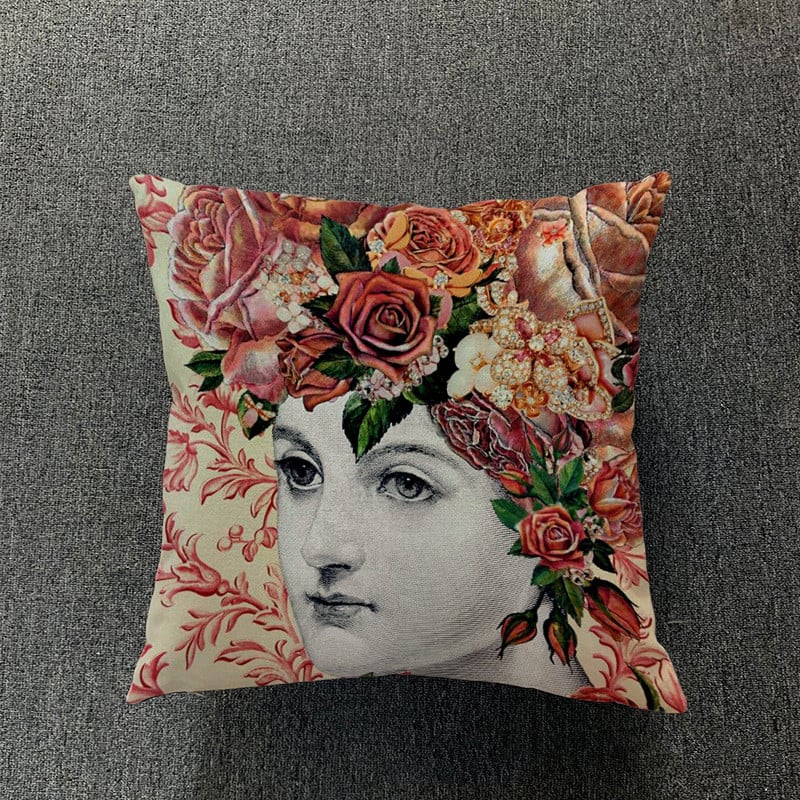 Cotton and Linen Pillowcase for Simple Living Room