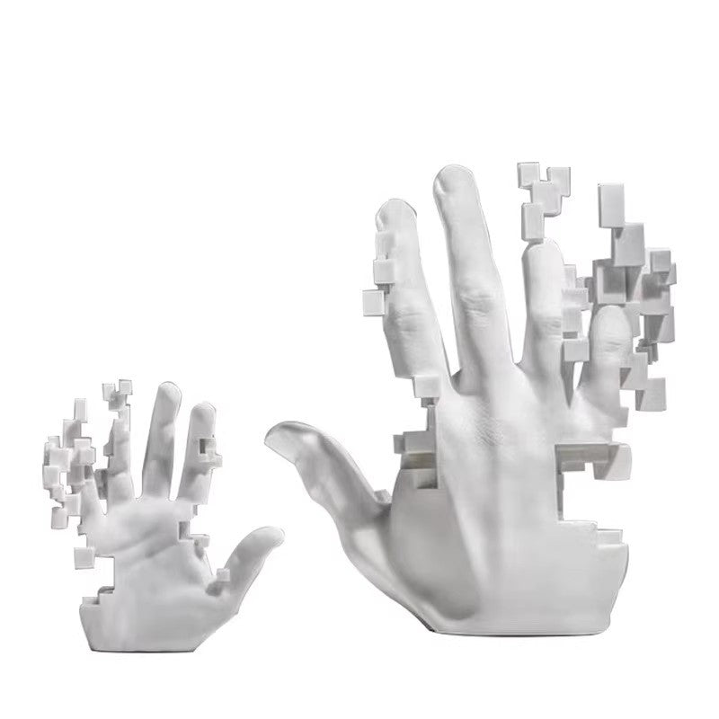 Modern Minimalist White Resin Hand Sculpture Decor