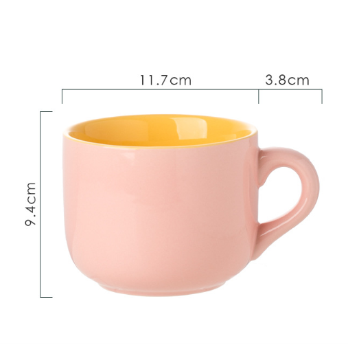 Microwaveable Ceramic Oatmeal Mug