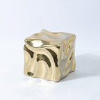 Modern French Luxury Square Pleated Ceramic Decor