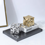 Modern French Luxury Square Pleated Ceramic Decor