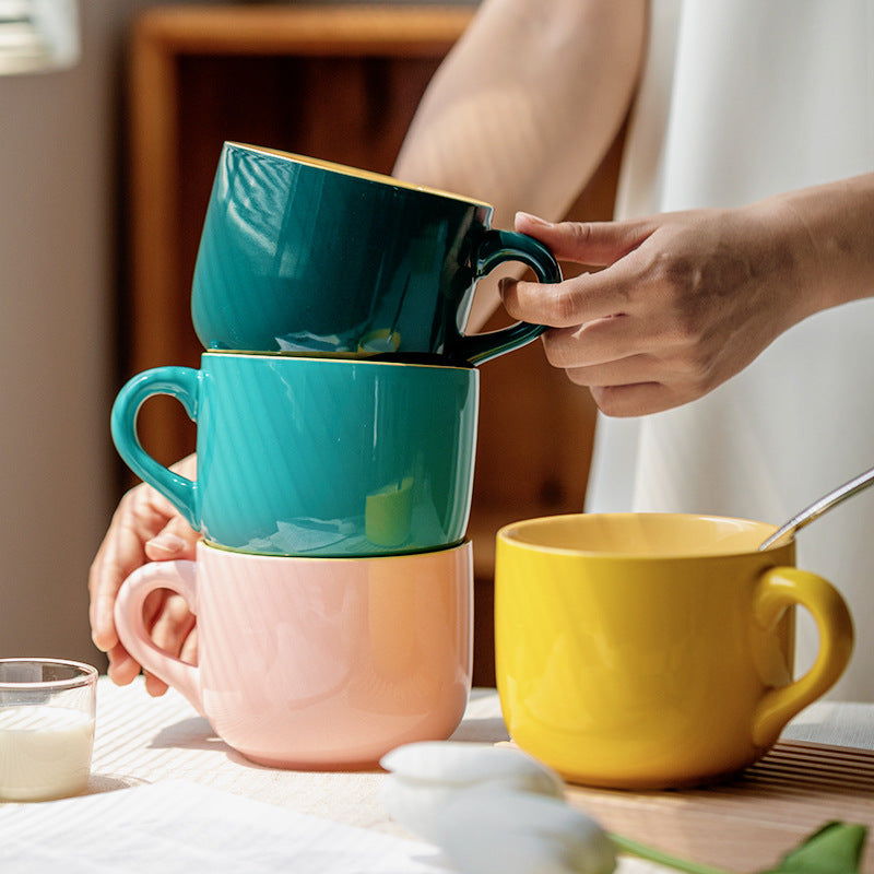Microwaveable Ceramic Oatmeal Mug