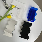 Modern Black Wave Acrylic Flower Vase for Home Decor
