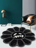 Polyester Halloween Ghost Face Flower Foot Mat Carpet