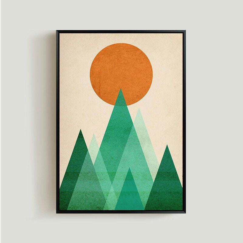 Nordic Modern Abstract Sunrise Poster for Living Room