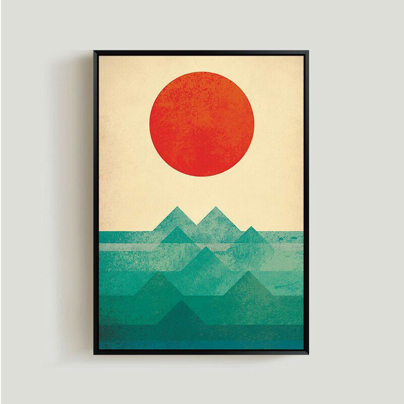 Nordic Modern Abstract Sunrise Poster for Living Room