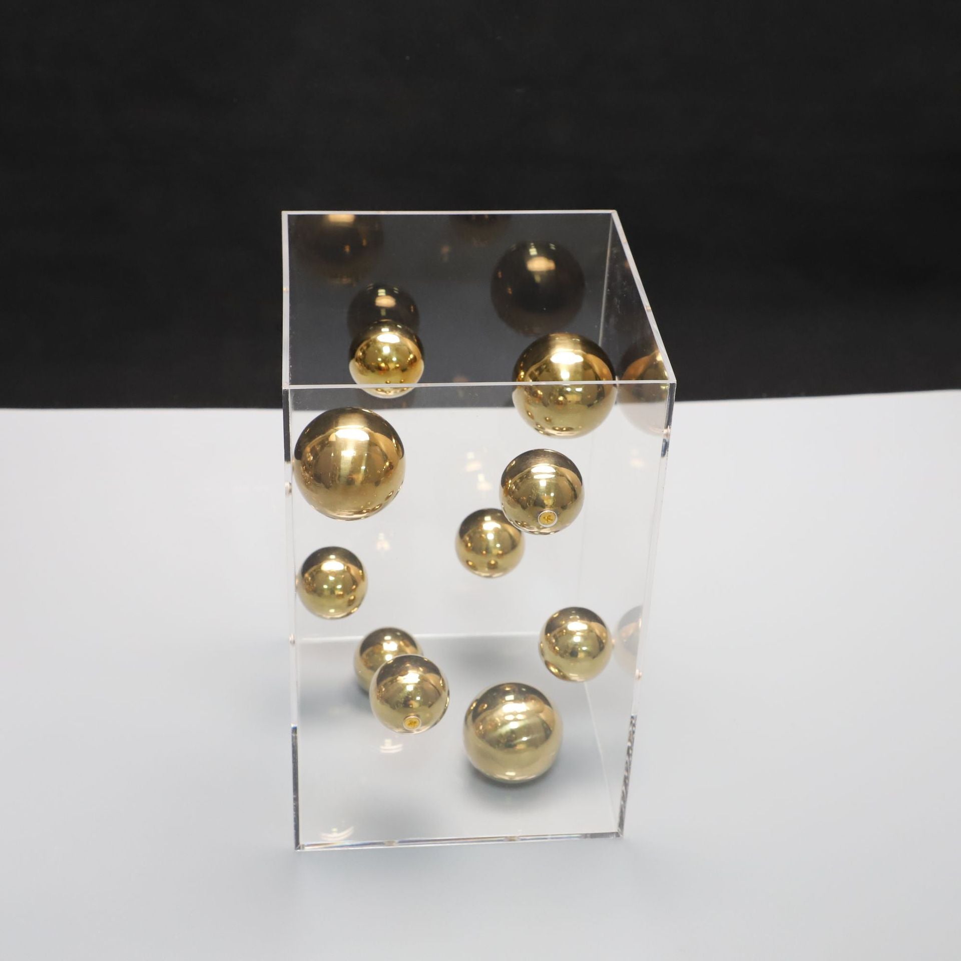 Modern Minimalist Square Acrylic Ball Decor Piece