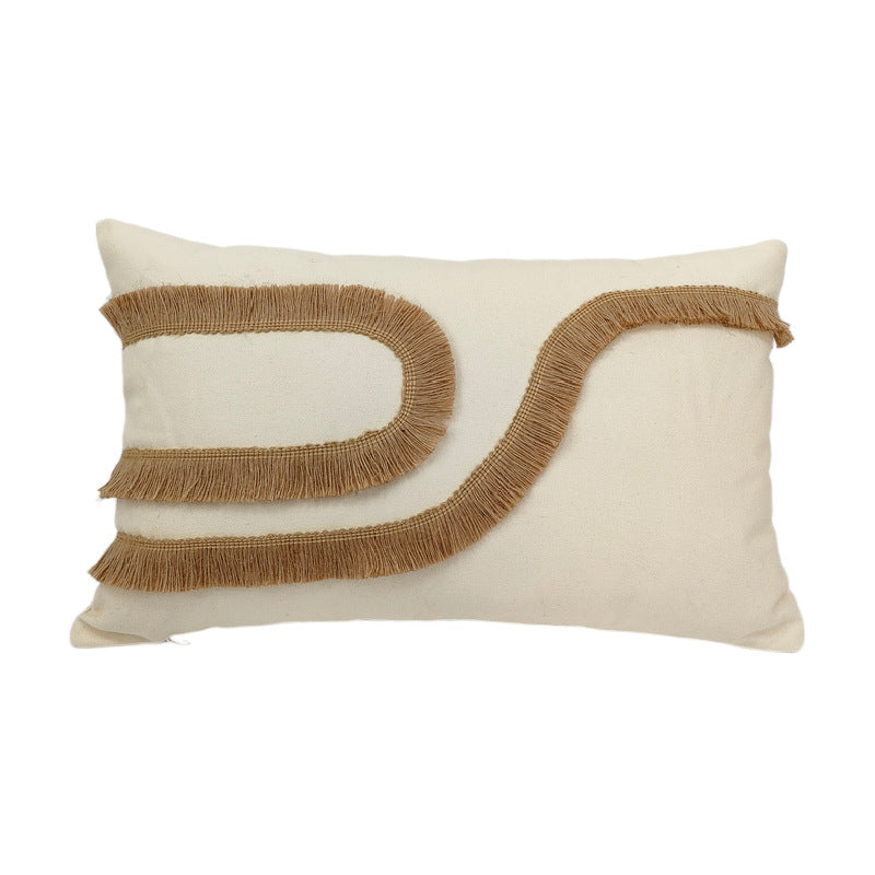 Modern Retro Striped PU Cushion Cover for Sofa/Bedroom