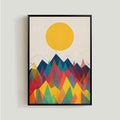 Nordic Modern Abstract Sunrise Poster for Living Room