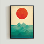 Nordic Modern Abstract Sunrise Poster for Living Room