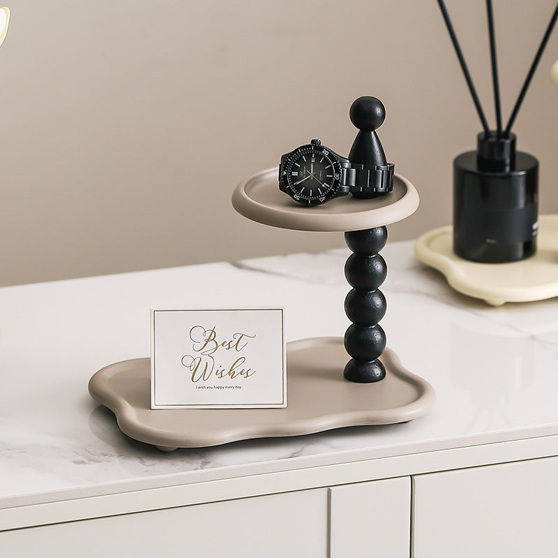 Modern Double-Layer Key Holder Tray for Home Decor