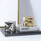 Modern French Luxury Square Pleated Ceramic Decor