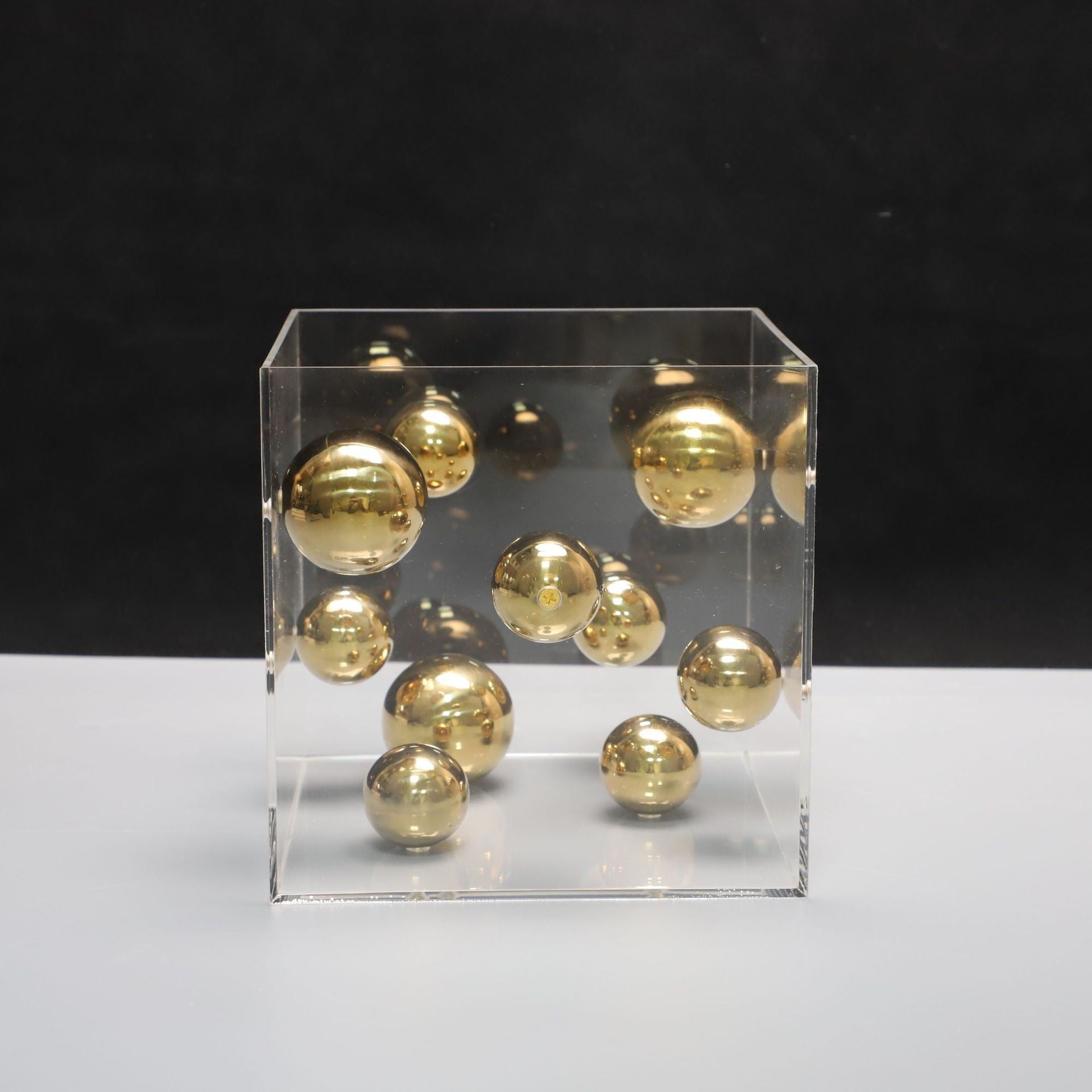 Modern Minimalist Square Acrylic Ball Decor Piece