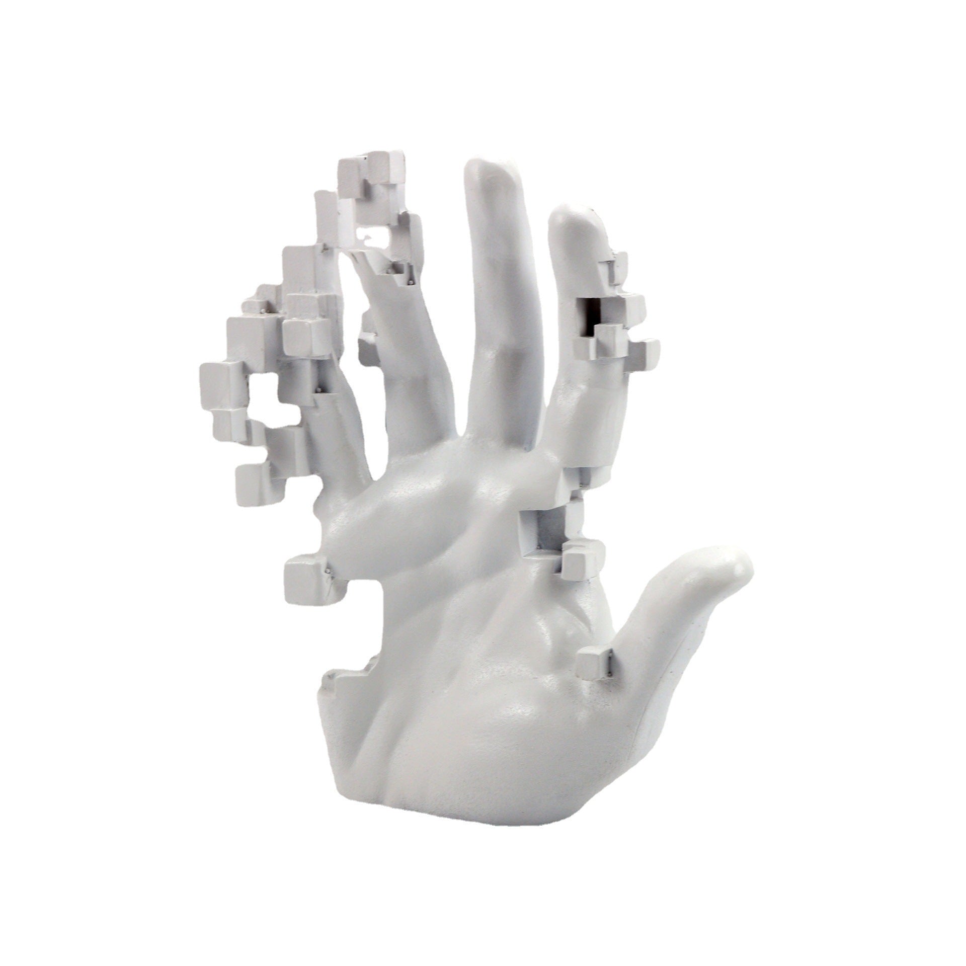 Modern Minimalist White Resin Hand Sculpture Decor