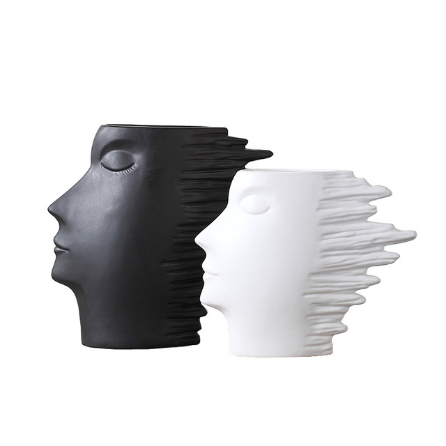Nordic Abstract Face Vase