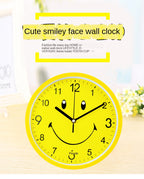 Modern Yellow Cartoon Wall Clock for Kids' Room