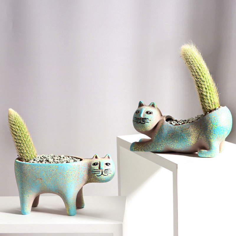 Cat Ceramic Pot