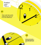 Modern Yellow Cartoon Wall Clock for Kids' Room
