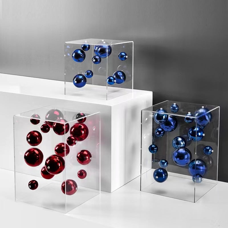 Modern Minimalist Square Acrylic Ball Decor Piece