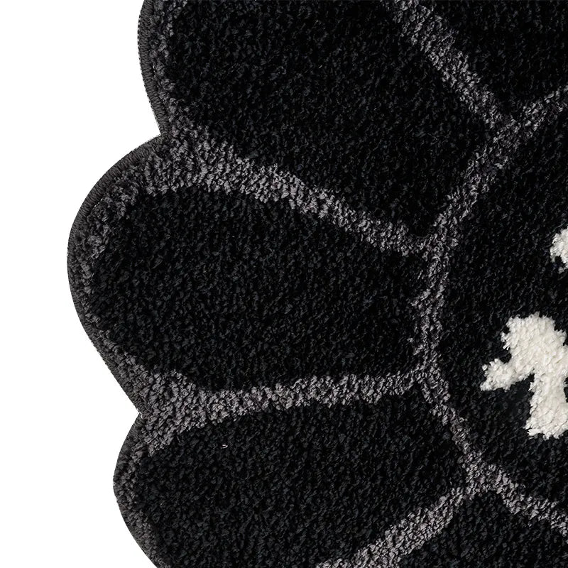 Polyester Halloween Ghost Face Flower Foot Mat Carpet